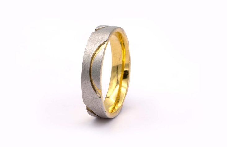 White Gold Yellow Gold Mobius Ring