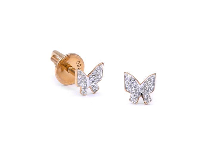 Butterfly Princess diamond stud earrings