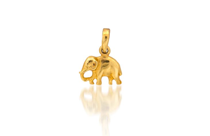 Baby Elephant Gold Pendant