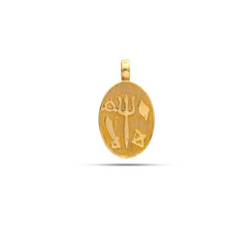 Oval shaped Gold Panchayudha